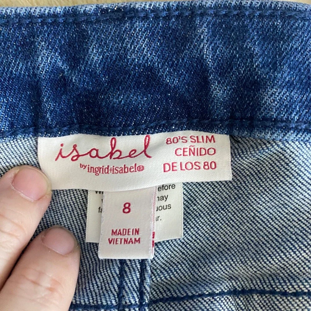 Isabel by Ingrid & Isabel Maternity Jeans 8 Blue 80's Slim‎ Elastic Side Panel